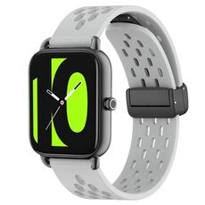 Per Xiaomi Haylou RS4 LS12 cinturino in silicone con chiusura magnetica pieghevole da 22 mm (grigio chiaro)