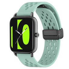 Per Xiaomi Haylou RS4 LS12 cinturino in silicone con chiusura magnetica pieghevole da 22 mm (verde acqua)