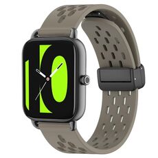 Per Xiaomi Haylou RS4 LS12 cinturino in silicone con chiusura magnetica pieghevole da 22 mm (cenere spaziale)