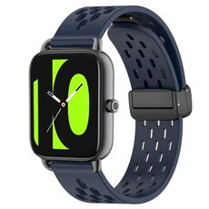 Per Xiaomi Haylou RS4 LS12 cinturino in silicone con chiusura magnetica pieghevole da 22 mm (blu notte)