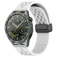 Per Huawei Watch GT3 SE cinturino in silicone con chiusura magnetica pieghevole da 22 mm (bianco)