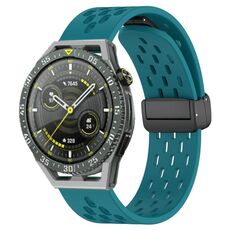 Per Huawei Watch GT3 SE cinturino in silicone con chiusura magnetica pieghevole da 22 mm (verde nascosto)