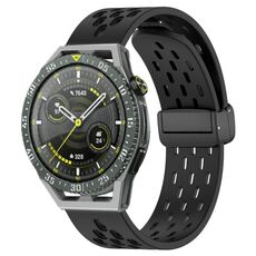Per Huawei Watch GT3 SE cinturino in silicone con chiusura magnetica pieghevole da 22 mm (nero)
