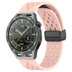 Per Huawei Watch GT3 SE cinturino in silicone con chiusura magnetica pieghevole da 22 mm (rosa)