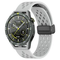 Per Huawei Watch GT3 SE cinturino in silicone con chiusura magnetica pieghevole da 22 mm (grigio chiaro)