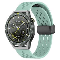 Per Huawei Watch GT3 SE cinturino in silicone con chiusura magnetica pieghevole da 22 mm (verde acqua)