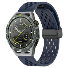 Per Huawei Watch GT3 SE cinturino in silicone con chiusura magnetica pieghevole da 22 mm (blu notte)