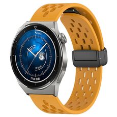 Per Huawei Watch GT3 Pro 46mm 22mm cinturino in silicone con chiusura magnetica pieghevole (giallo)
