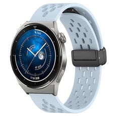 Per Huawei Watch GT3 Pro 46mm 22mm Cinturino in silicone con chiusura magnetica pieghevole (azzurro)