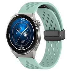Per Huawei Watch GT3 Pro 46mm 22mm Cinturino in silicone con chiusura magnetica pieghevole (verde acqua)