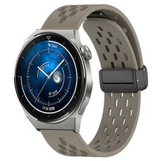 Per Huawei Watch GT3 Pro 46mm 22mm Cinturino in silicone con chiusura magnetica pieghevole (Cenere spaziale)