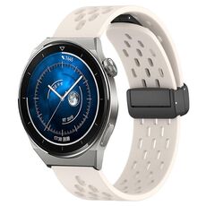 Per Huawei Watch GT3 Pro 46mm 22mm Cinturino in silicone con chiusura magnetica pieghevole (colore Starlight)
