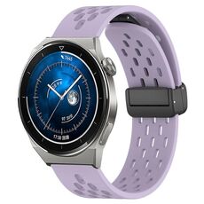 Per Huawei Watch GT3 Pro 46mm 22mm cinturino in silicone con chiusura magnetica pieghevole (viola)