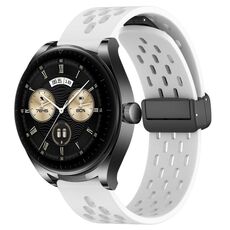 Per Huawei Watch Buds cinturino in silicone con chiusura magnetica pieghevole da 22 mm (bianco)