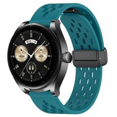Per Huawei Watch Buds cinturino in silicone con chiusura magnetica pieghevole da 22 mm (verde nascosto)