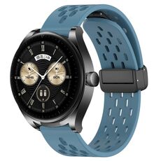 Per Huawei Watch Buds cinturino in silicone con chiusura magnetica pieghevole da 22 mm (blu)