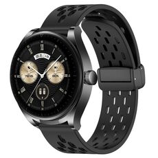 Per Huawei Watch Buds cinturino in silicone con chiusura magnetica pieghevole da 22 mm (nero)