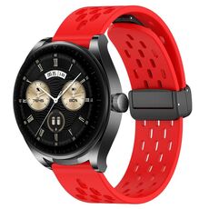 Per Huawei Watch Buds cinturino in silicone con chiusura magnetica pieghevole da 22 mm (rosso)