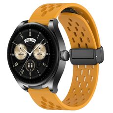 Per Huawei Watch Buds cinturino in silicone con chiusura magnetica pieghevole da 22 mm (giallo)