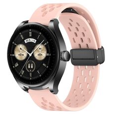 Per Huawei Watch Buds cinturino in silicone con chiusura magnetica pieghevole da 22 mm (rosa)