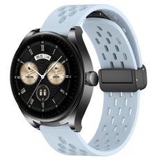 Per Huawei Watch Buds cinturino in silicone con chiusura magnetica pieghevole da 22 mm (azzurro)