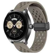 Per Huawei Watch Buds cinturino in silicone con chiusura magnetica pieghevole da 22 mm (cenere spaziale)
