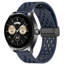 Per Huawei Watch Buds cinturino in silicone con chiusura magnetica pieghevole da 22 mm (blu notte)