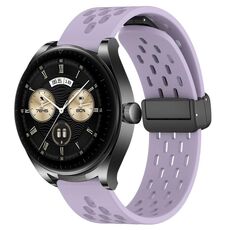 Per Huawei Watch Buds cinturino in silicone con chiusura magnetica pieghevole da 22 mm (viola)
