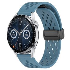 Per Huawei Watch GT3 46mm 22mm cinturino in silicone con chiusura magnetica pieghevole (blu)