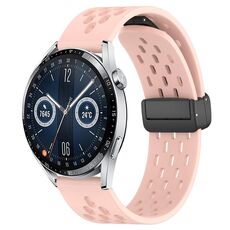 Per Huawei Watch GT3 46mm 22mm Cinturino in silicone con chiusura magnetica pieghevole (rosa)