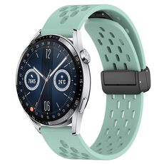 Per Huawei Watch GT3 46mm 22mm Cinturino in silicone con chiusura magnetica pieghevole (verde acqua)