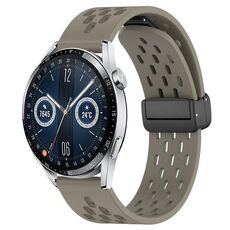 Per Huawei Watch GT3 46mm 22mm cinturino in silicone con chiusura magnetica pieghevole (cenere spaziale)