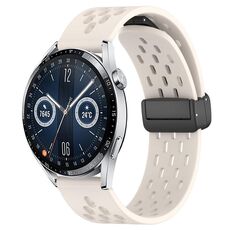Per Huawei Watch GT3 46mm 22mm cinturino in silicone con chiusura magnetica pieghevole (colore Starlight)