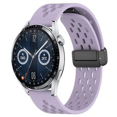 Per Huawei Watch GT3 46mm 22mm cinturino in silicone con chiusura magnetica pieghevole (viola)