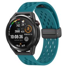 Per Huawei Watch GT Runner cinturino in silicone con chiusura magnetica pieghevole da 22 mm (verde nascosto)