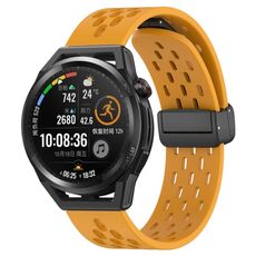 Per Huawei Watch GT Runner cinturino in silicone con chiusura magnetica pieghevole da 22 mm (giallo)