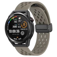 Per Huawei Watch GT Runner cinturino in silicone con chiusura magnetica pieghevole da 22 mm (cenere spaziale)