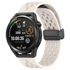 Per Huawei Watch GT Runner cinturino in silicone con chiusura magnetica pieghevole da 22 mm (colore Starlight)