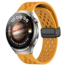 Per Huawei Watch 4 Cinturino in silicone con chiusura magnetica pieghevole da 22 mm (giallo)