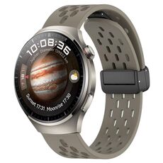 Per Huawei Watch 4 cinturino in silicone con chiusura magnetica pieghevole da 22 mm (cenere spaziale)