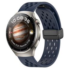 Per Huawei Watch 4 Cinturino in silicone con chiusura magnetica pieghevole da 22 mm (blu notte)
