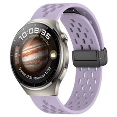 Per Huawei Watch 4 cinturino in silicone con chiusura magnetica pieghevole da 22 mm (viola)