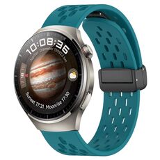 Per Huawei Watch 4 Pro cinturino in silicone con chiusura magnetica pieghevole da 22 mm (verde nascosto)