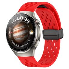 Per Huawei Watch 4 Pro cinturino in silicone con chiusura magnetica pieghevole da 22 mm (rosso)