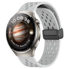 Per Huawei Watch 4 Pro cinturino in silicone con chiusura magnetica pieghevole da 22 mm (grigio chiaro)