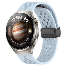 Per Huawei Watch 4 Pro cinturino in silicone con chiusura magnetica pieghevole da 22 mm (azzurro)