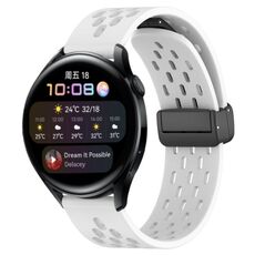 Per Huawei Watch 3 cinturino in silicone con chiusura magnetica pieghevole da 22 mm (bianco)