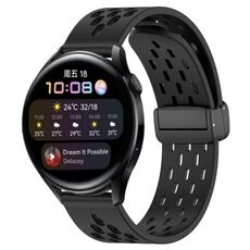 Per Huawei Watch 3 cinturino in silicone con chiusura magnetica pieghevole da 22 mm (nero)