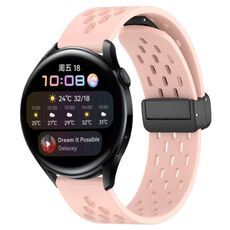 Per Huawei Watch 3 cinturino in silicone con chiusura magnetica pieghevole da 22 mm (rosa)