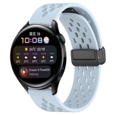 Per Huawei Watch 3 cinturino in silicone con chiusura magnetica pieghevole da 22 mm (azzurro)